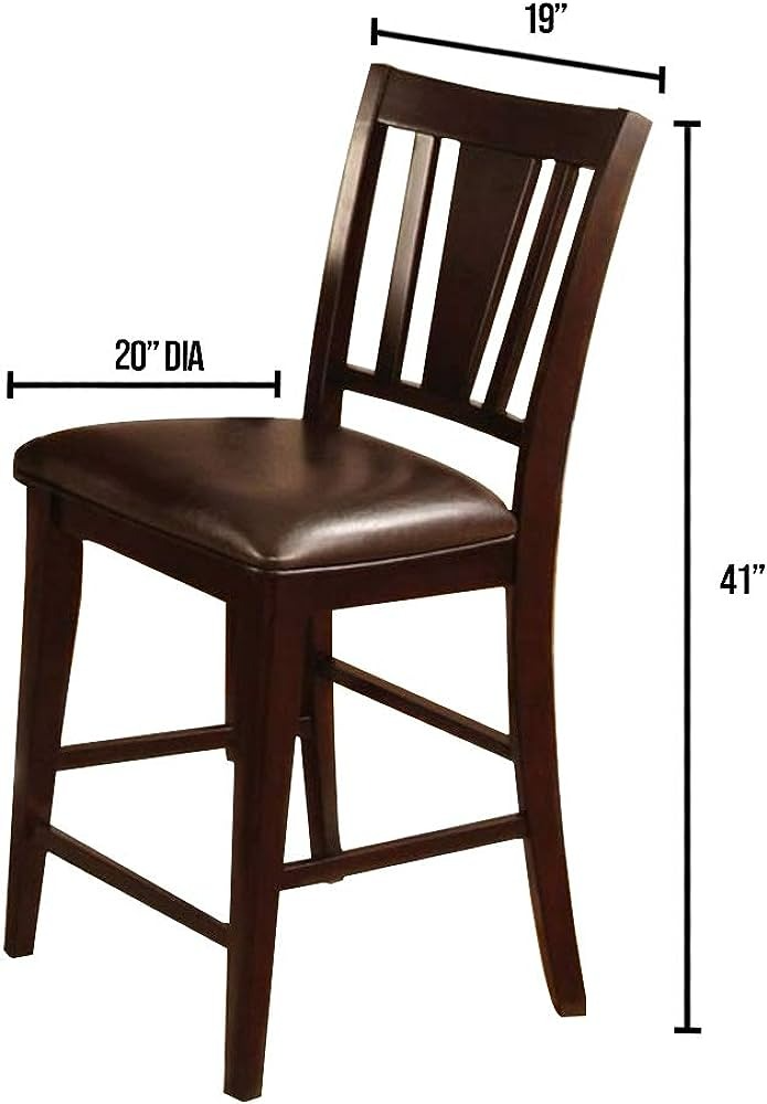 Furniture of America Edgewood II 2-Piece Square Counter Chair Set - Thumbnail 2