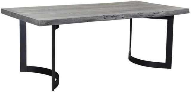 Moe's Home Collection Bent Weathered Light Grey Extra Small Dining Table with Black Metal Base-0