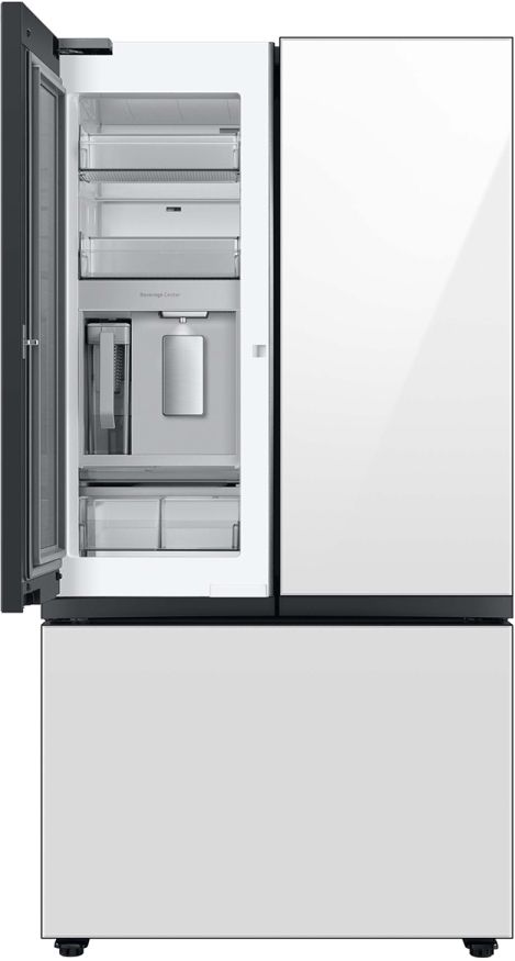 Samsung Bespoke 36" 30 Cu. Ft. White Glass 3-Door French Door Refrigerator with Beverage Center™-2