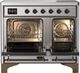 Ilve® Majestic III 40" Stainless Steel Pro Style Induction Range with Triple Glass Door and Burnished Trim-1