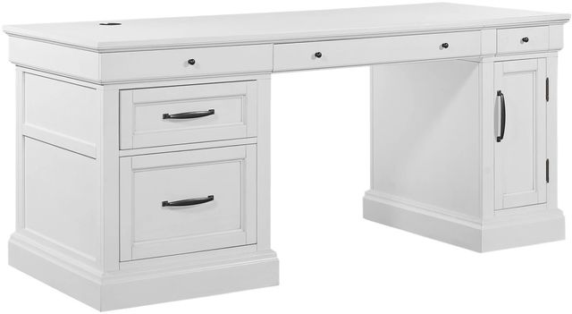 Parker House® Shoreham Effortless White Pedestal Desk-0