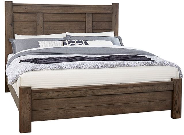 LM Co Home By Vaughan-Bassett Crafted Oak by Ben & Erin Napier Aged Gray Queen Poster Bed -0