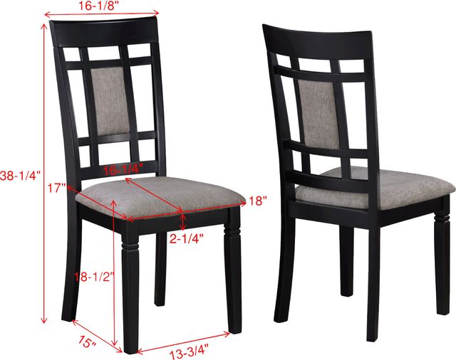 Crown Mark Paige 6-Piece Black/Light Gray Dining Set-3