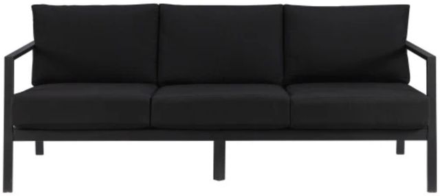 Linon Alora Black Aluminum/Fabric Outdoor 3-Seater Sofa-2