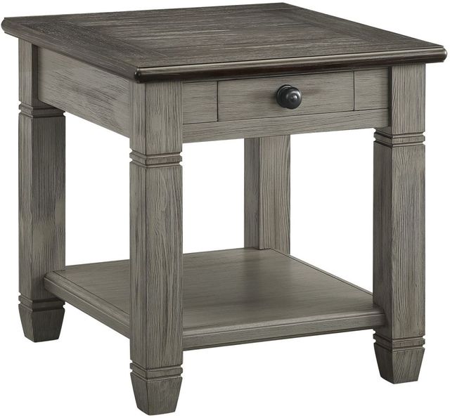 Mazin Furniture Granby Antique Gray End Table with Coffee Top 