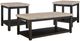 Elements International Kansas Espresso 3-Piece Beige/Espresso Occasional Table Set-0