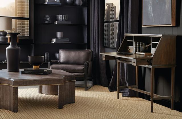 Hooker® Furniture Commerce and Market Secretariat Dark Natural Secretary Desk-1