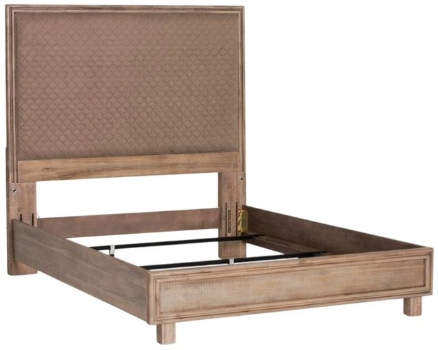 Michael Amini® Hudson Ferry Autumn Bronze/Driftwood Queen Upholstered Panel Bed-1