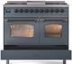 Ilve® Nostalgie II Series 40" Blue Grey Pro Style Dual Fuel Range-4