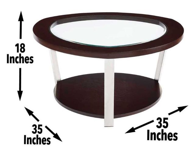 Steve Silver Co. Duncan Glass Top Cocktail Table with Espresso Base-2