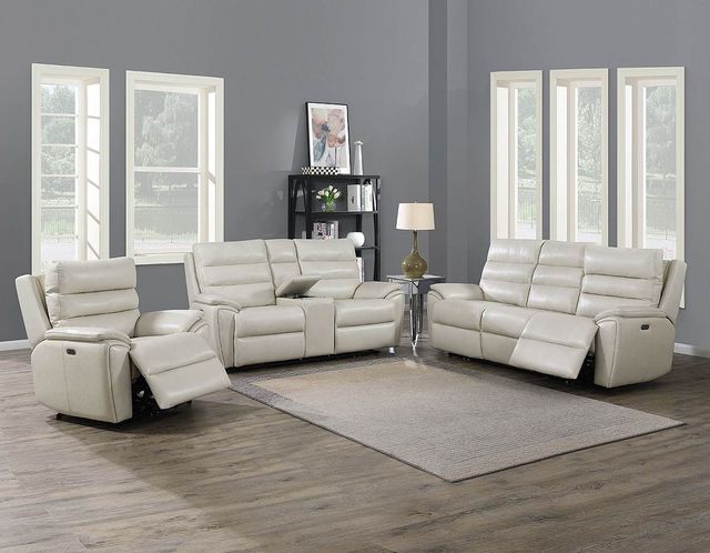Steve Silver Co. Duval 3-Piece Impressive Ivory Dual Power Leather Motion Set-0