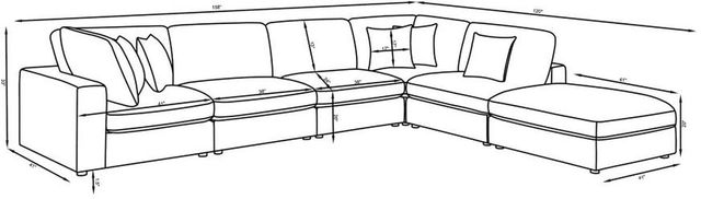 Coaster® Serene 6-Piece Charcoal Modular Sectional-2