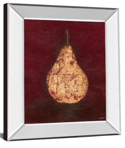 Classy Art Gold Pear by Norman Wyatt, Jr. Mirror Framed Wall Art-1