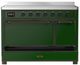 Ilve® Majestic III 48" Emerald Green Pro Style Induction Range with Solid Door and Burnished Trim-2