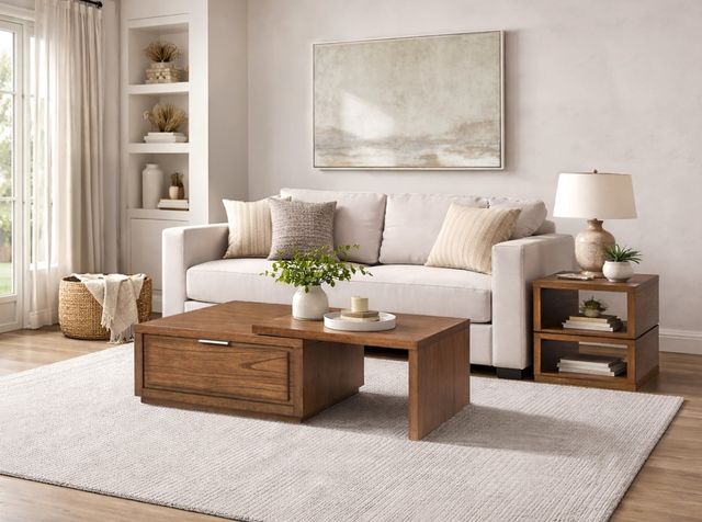 Magnussen Home® Newton Cinnamon Brown Rectangular Cocktail Table with Casters-1