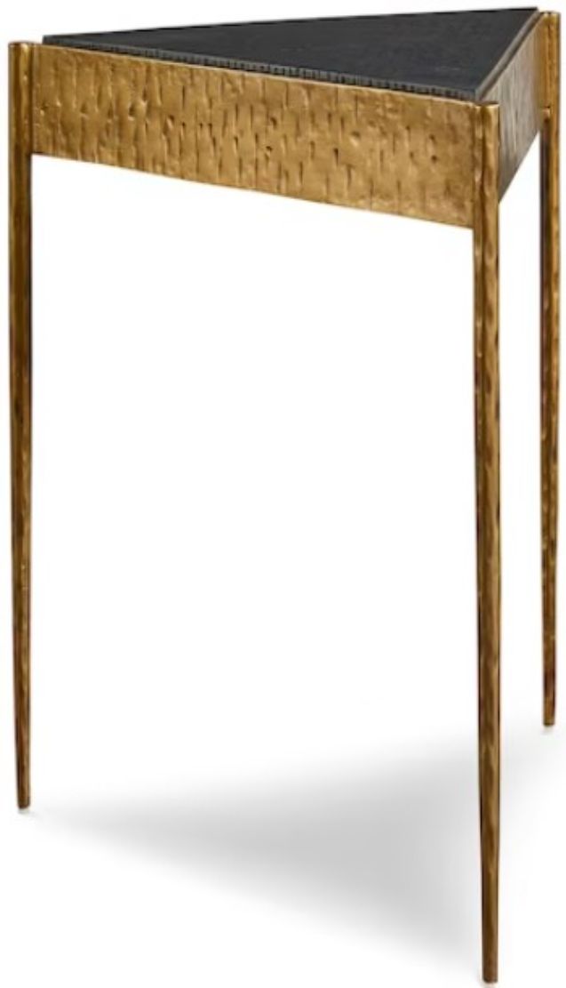 Bassett® Furniture Tyro Black/Brass Triangle Table | Fischer Furniture ...