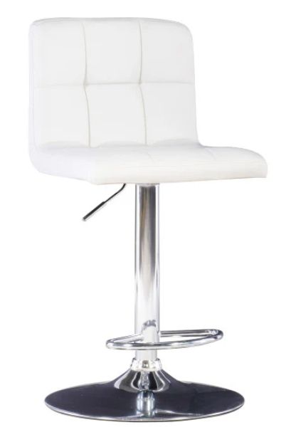 Powell® Brandt Chrome/White Adjustable Bar Stool-4