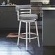 Armen Living Madrid Brushed Stainless Steel/Gray Bar Stool-1