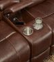 Corinthian Furniture Wheeler Tobacco Power Glider Reclining Loveseat with Console-2
