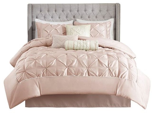 Olliix by Madison Park 7 Piece Tufted Blush Full Laurel Comforter Set-0