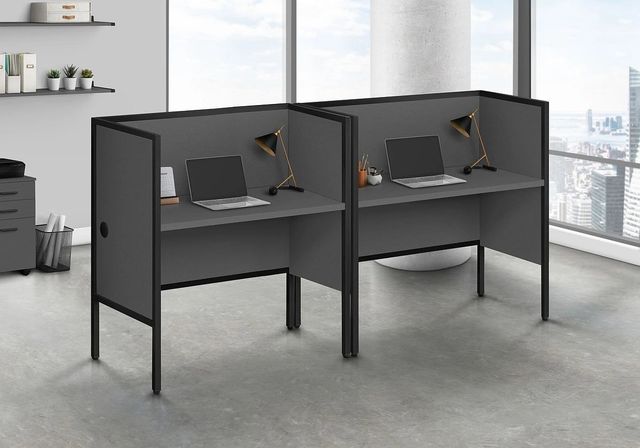 Monarch Specialties Inc. Black/Grey Office Cubicle Desk-3