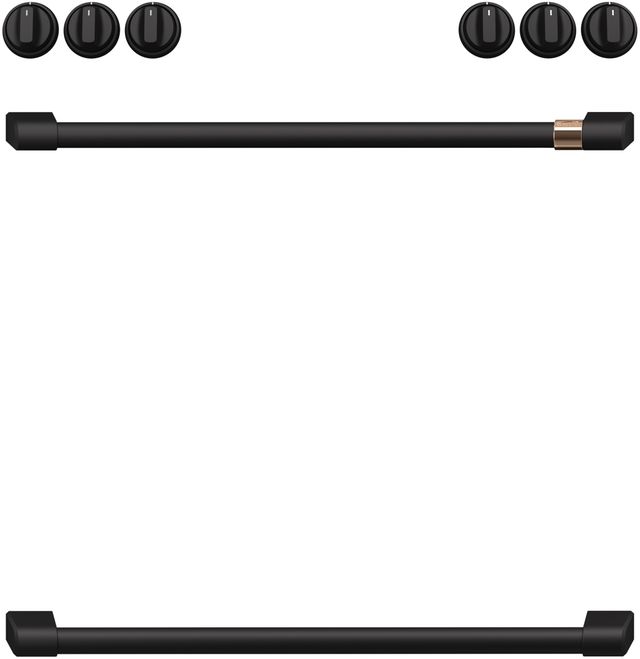 Café™ Flat Black Front Control Gas Knobs and Handle Kit-1