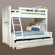 American Woodcrafters 6510 Cottage Traditions Clean White Cottage Twin/Ful Bunkbed with Trundle-1
