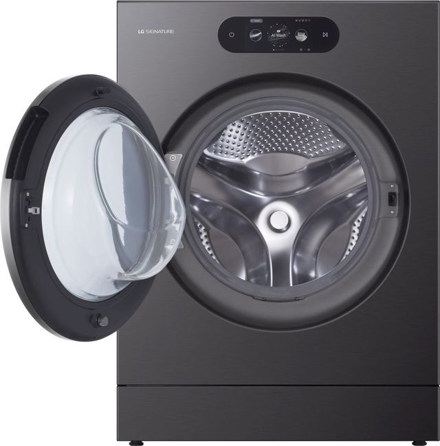 LG SIGNATURE 5.8 Cu. Ft. Brushed Black Steel Front Load Washer with Built-In Intelligence, TurboWash® 360°, ezDispense® and Touch LCD Control-1