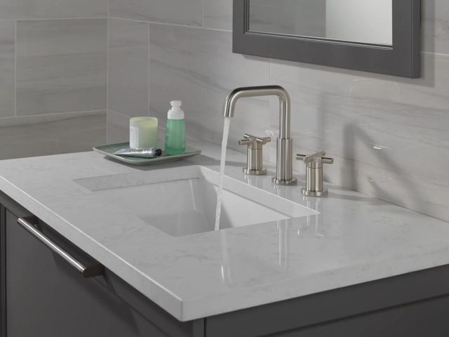 Delta Nicoli® Stainless 2-Handle Cross Widespread Bathroom Faucet-1