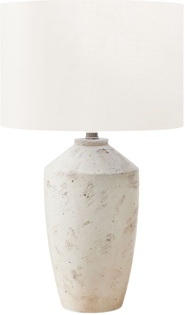 Monarch Specialties Inc. Ivory Concrete Table Lamp with Ivory Shade-0