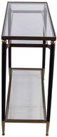 A & B Home Glass Top Console Table with Black and Gold Frame -4