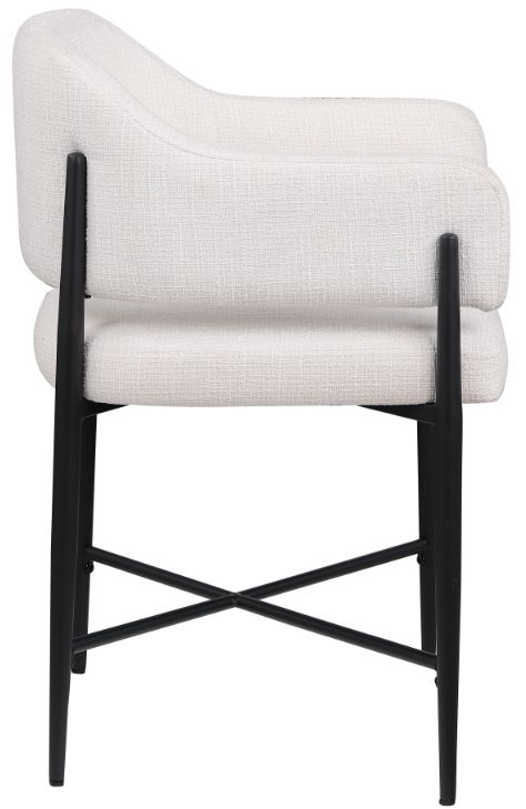 Meridian Furniture Dame Cream/Black Upholstered Dining Arm Chair-2