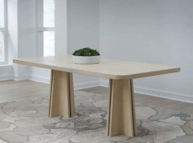 Modus Furniture Zinnia White Sand Double Pedestal Dining Table-1