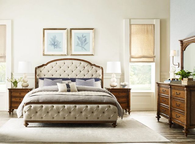 American Drew® Berkshire Glendale Beige/Warm California King Upholstered Panel Bed-1