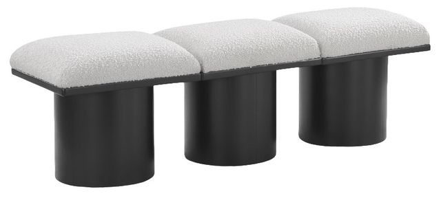 Meridian Furniture Pavilion 3-Piece Cream/Black 54" Modular Bench Set-0