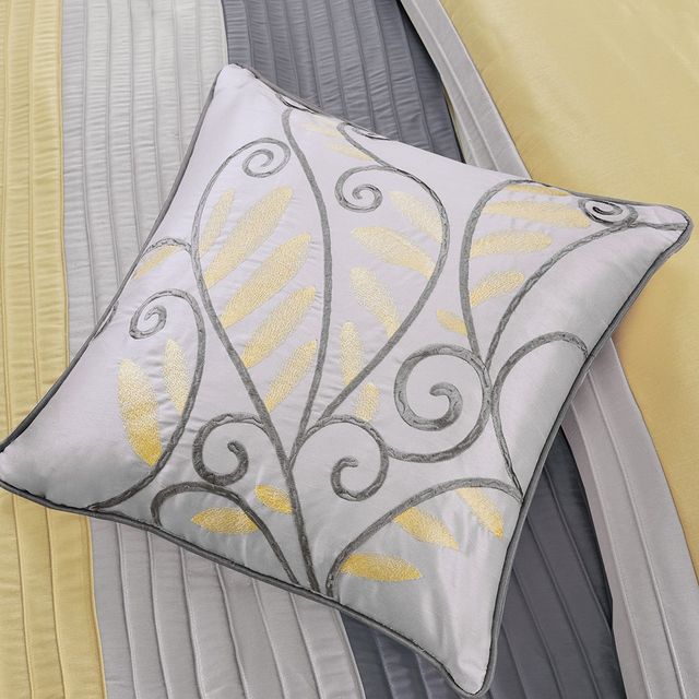 Olliix by Madison Park 7 Piece Yellow King Amherst Comforter Set-3