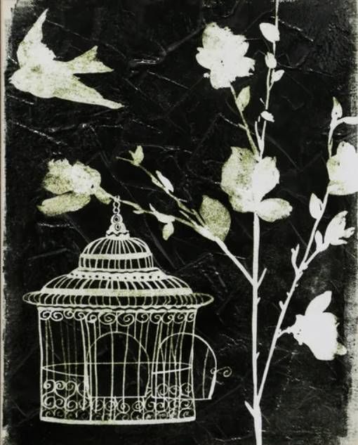 Stylecraft Jane Seymour Branch and Bird II Black/White Wall Art-1