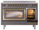 Ilve® Nostalgie II Noblesse 48'' Graphite Matte Pro Style Induction Range with Brass Trim-4