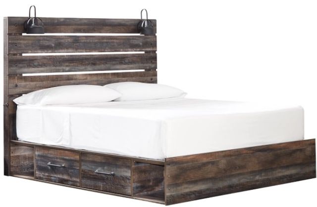 Signature Design by Ashley® Drystan 5-Piece Brown Rustic King Panel Storage Bed Set-1