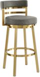 Armen Living Madrid Gold/Vintage Gray Swivel Bar Stool-3