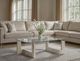 Magnussen Home® Bartlett Glass Top Cocktail Table with Smokey Pine Base-1