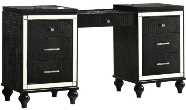 New Classic® Home Furnishings Valentino 3-Piece Black Vanity Set-1