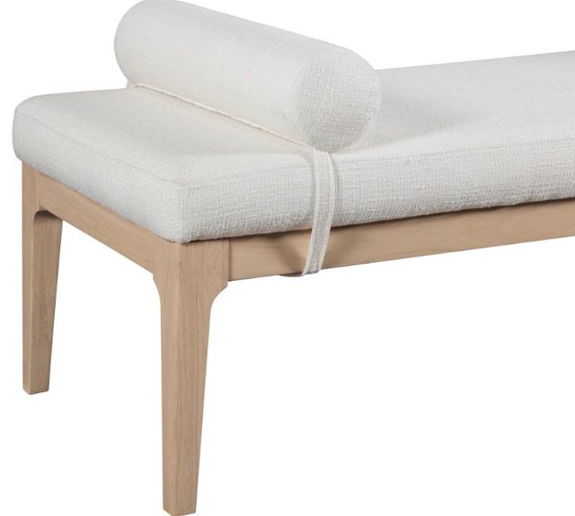 Meridian Furniture Priscilla Cream/Natural Upholstered Bench-3