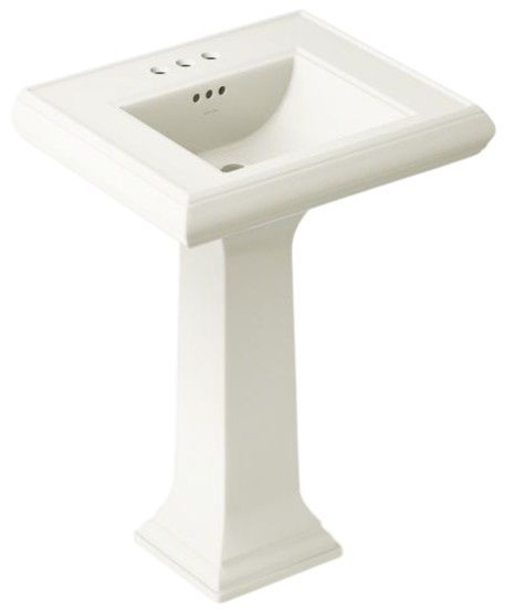 Kohler Memoirs® Classic Biscuit 24.25" x 20" 3-Holes Rectangular Pedestal Bathroom Sink-0
