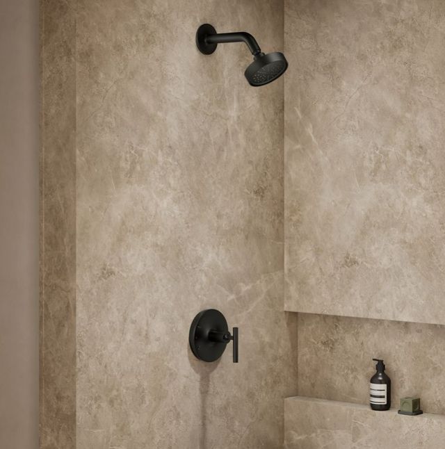 KOHLER® Purist® Rite-Temp® Matte Black 1.75 GPM Shower Trim Kit with Lever Handle-1