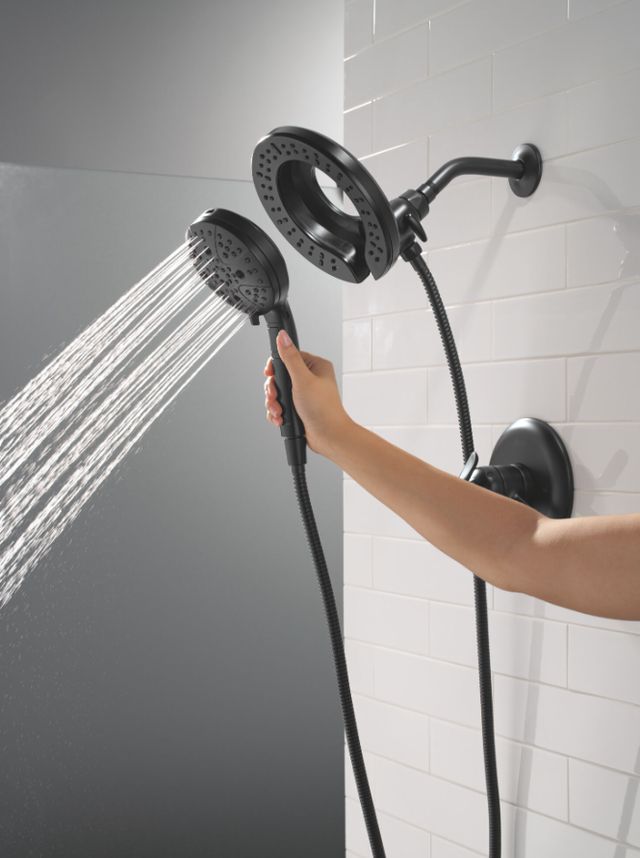Delta Bonacci™ 17 Series Matte Black Shower Trim with In2ition® Head Shower-3