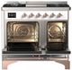 Ilve® Majestic III 40" White Pro Style Dual Fuel Liquid Propane Range with Solid Door and Copper Trim-1