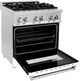 ZLINE 30" Stainless Steel Pro Style Dual Fuel Range with White Matte Door-4