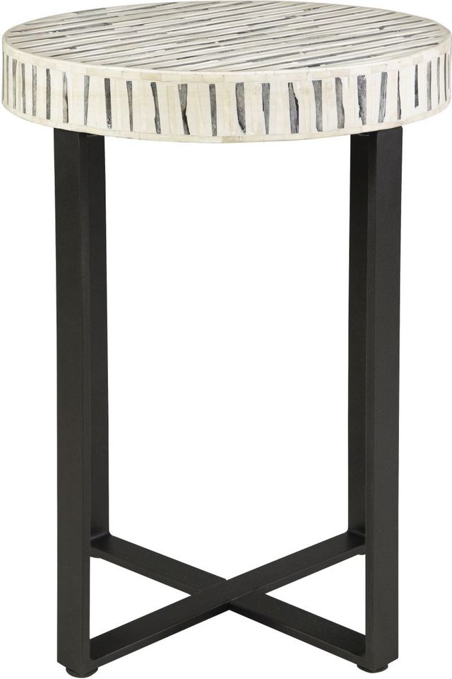 Signature Design by Ashley® Crewridge Cream Accent Table with Black Base-1