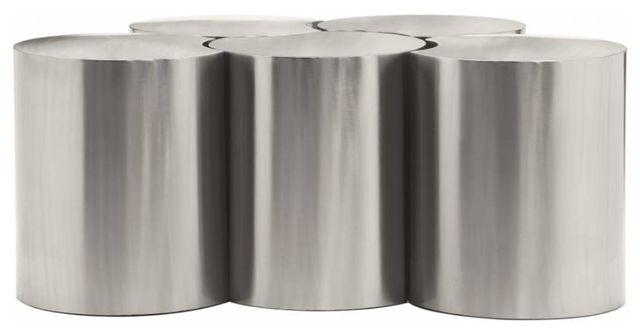 Meridian Furniture Dimple 5-Piece Silver 16" Modular Nesting Coffee Table Set-1